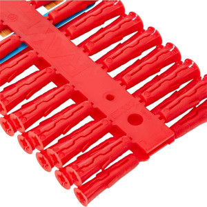 Rawlplug 6mm Plugs Red, 96-Pack for Masonry