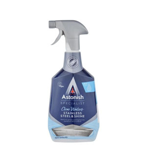 Astonish Specialist Stainless Steel & Shine, 750ml, Gentle on Polished Surfaces, Removes Grease and Water Marks, for Stainless Steel Appliances