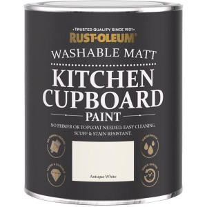 Rustoleum Antique White Kitchen Cupboard Paint, 750Ml, Ultra-Durable, Flat Matt Finish, Wood and Melamine Surfaces