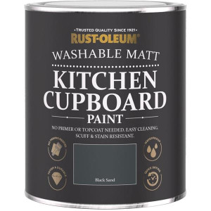 Rustoleum Kitchen Cupboard Paint Black Sand 750Ml, Ultra-Durable, Water Resistant, Flat Matt Finish, for Interior Use