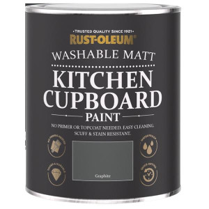 Rustoleum Graphite Chalky Blend Cupboard Paint, 750ml, Ultra-Durable, Water Resistant, Flat Matt Finish, Wood and Melamine Surfaces