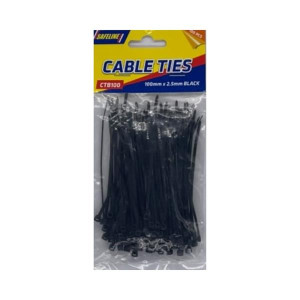 Safeline Cable Ties - Black - 100Mm X 2.5Mm - Cable Management