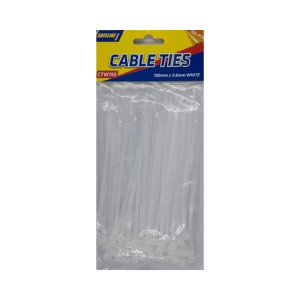 Safeline Cable Ties - Clear/White, 150Mm X 3.6Mm, for Cable Management