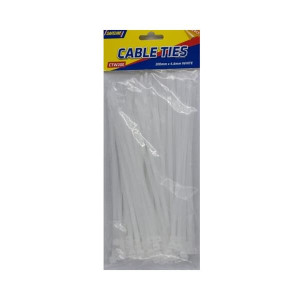 Safeline Cable Ties - Clear/White, 200Mm X 4.8Mm, for Cable Management