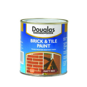 Red Brick & Tile Paint by Douglas, 1 Litre, Water Resistant Finish for Doorsteps, Roof Tiles, Bricks and Masonry