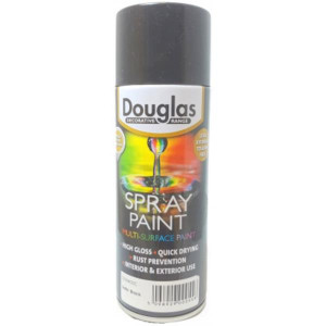 Douglas Spray Paint, 400Ml Matt Black, Lead and Toluene Free, Rust Prevention, Interior and Exterior Use