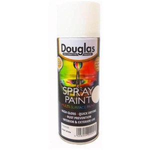 Douglas Spray Paint, Lead and Toluene Free, Matt White, 400Ml, Interior and Exterior Use, Rust Prevention