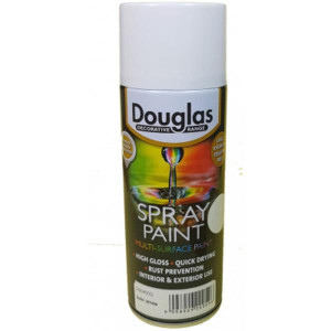 Douglas Spray Paint, Lead and Toluene Free, Satin White Finish, 400Ml, Interior and Exterior Use