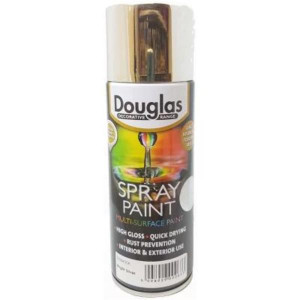 Douglas Spray Paint, 400Ml, Bright Silver, Lead and Toluene Free, Rust Prevention, Interior and Exterior Use