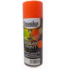 Douglas Lead and Toluene Free Spray Paint, 400Ml, Orange, High Gloss, Quick Drying, Rust Prevention, Interior and Exterior Use