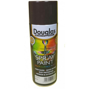 Douglas Lead and Toluene Free Spray Paint, Brown, 400ml, High Gloss, Quick Drying, Rust Prevention, Interior and Exterior Use
