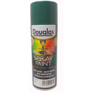 Douglas Spray Paint, 400Ml, Lead and Toluene Free, Green, High Gloss, Quick Drying, Rust Prevention, Interior and Exterior Use