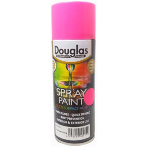 Douglas Spray Paint, 400Ml, Fuorescent Pink, Lead and Toluene Free, High Gloss, Quick Drying, Rust Prevention, Interior and Exterior Use