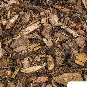 Enrich Bark 1 Cubic M Mini Chip, 100% Natural, 30mm, Mid-Dark Brown, Weed Suppression and Soil Insulation