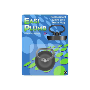 Easi Plumb Replacement Sink Waste Plug, 52mm Diameter, for Kitchen and Bathroom Sinks