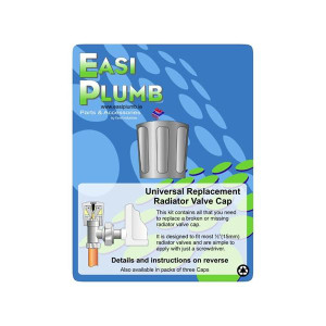 Easi Plumb Universal Replacement Radiator Valve Cap, Chrome Finish, Fits Most Radiator Valves