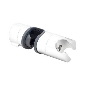 Euroshowers Adjustable Shower Rail Slider, White, Adjustable Height, 19-25mm Shower Rails