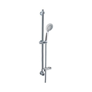 Euroshowers Silverjet Shower Set, Chrome Finish, 3 Spray Patterns, Adjustable Riser Rail, 740mm x 24mm/150cm, Stainless Steel Shower Hose, Chrome