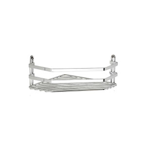 Euroshowers Wire Corner Basket Single Shelf Chrome, Stainless Steel, 3 Year Rust Guarantee
