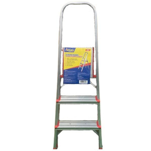 Safeline 3 Step Aluminum Ladder, 150kg Max Load, Indoor/Outdoor Use