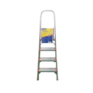Safeline 4 Step Aluminum Ladder, 150kg Max Load, Indoor/Outdoor Use