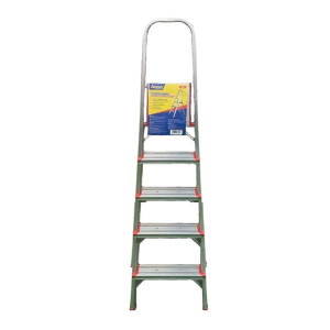 Safeline 5 Step Aluminum Ladder, 150kg Max Load, Indoor/Outdoor Use