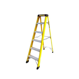 Safeline 6 Step Ladder Fibre Glass, High Grade, 150kg Load Rating, EN131 Compliant, for Electrical Working Areas