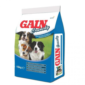 Gain Crunchy Dog Food, Complete Food for Working and Sporting Dogs, 15kg, No Artificial Colours or Preservatives