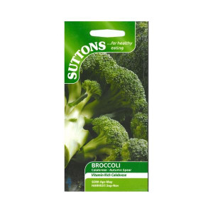 Sutton Seeds Broccoli Calabrese Autumn Spear, Vitamin Rich, Side Shoots, 9-10 Months Harvest