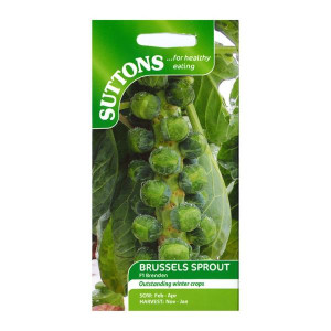 Sutton Seeds Brussels Sprout F1 Brenden, High Disease Resistance, F1 Hybrid, March-April Sow, November-January Harvest
