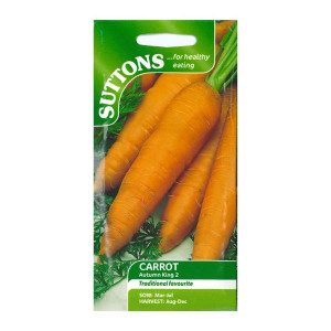 Sutton Seeds Carrot Autumn King 2, 70 days from sowing to harvest