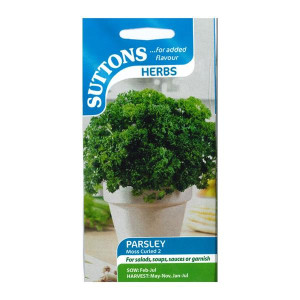 Sutton Seeds Parsley Moss Curled 2, Slow Germination, Tall-Growing, Summer or Winter Harvest