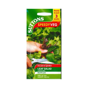Sutton Seeds Leaf Salad Lettuce Mix Speedy Veg, Easy to Grow, Ready in 2-3 Weeks, Spring/Summer Sowing