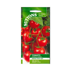 Sutton Seeds Tomato Gardener's Delight for Patio or Greenhouse, Easy to Grow Cherry Tomatoes, Sow March - April, Harvest July - October