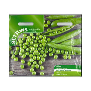 Sutton Seeds Pea Kelvedon Wonder, Fast Maturing Dwarf Variety, Heavy Crops of Tasty Peas, Sow March - July, Harvest June - October