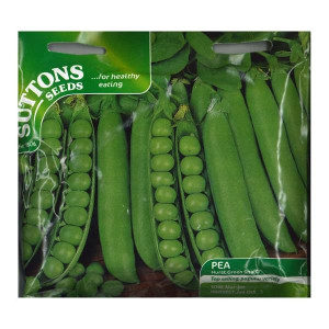 Sutton Seeds Pea Hurst Green Shaft, Long Pods, Sweet Peas, 60-120cm, Green