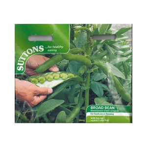 Sutton Seeds Broad Bean Masterpiece Green Longpod for Gardeners, High Yield, Fresh or Frozen Use