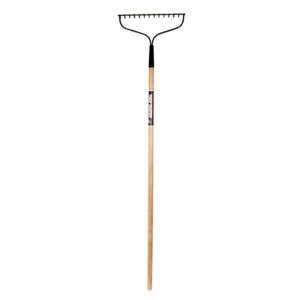 True Temper Bow Rake, Long Handle, 14 Tooth Bow Head, Carbon Steel, Hardwood