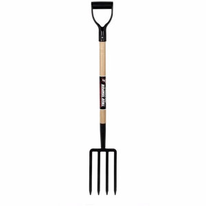 True Temper Digging Fork Basic, Carbon Steel Head & Solid Hardwood Handle