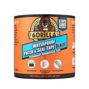 Gorilla Waterproof Patch & Seal Tape, Black, 3M x 100Mm, Waterproof, Indoor/Outdoor Use