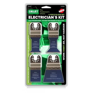 Smart Blade Set 4Pc - Fine Tooth, Coarse Tooth, Bi-Metal Blades for Cutting Timber and Nails
