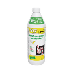 HG Kitchen Drain Unblocker, Natural Micro-Organisms, 1L, Unblocks Drains, Prevents Blockages, Works Overnight