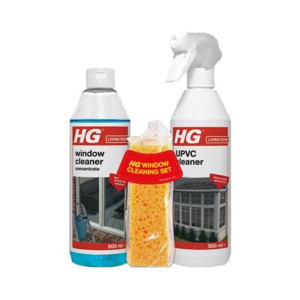 HG Window Cleaning Kit with Concentrated Cleaner and UPVC Powerful Cleaner for Streak-Free Glass Surfaces