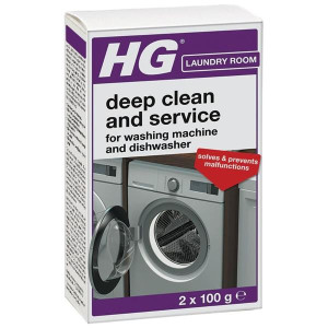 HG Deep Clean And Service For Washing Machines And Dishwashers 200G - Biodegradable Formula, 2-4 Uses, 200g Volume