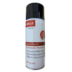 De Vielle Stove and Coal Paint Aerosol - Non-Clogging, Heat Resistant Finish, 400ml, Black