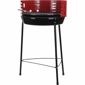 Bbq - Charcoal Bowl Red/Black 33X56, Compact Portable Charcoal Grill for Outdoor Cooking