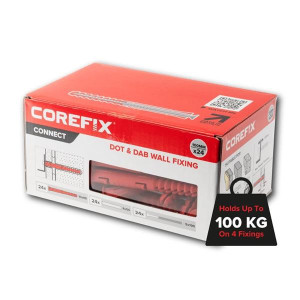 Corefix Fixing 100 Trade Box24, Heavy-Duty Steel Core, Wall Anchors for Plasterboard over Blockwork Walls