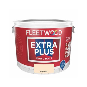 Fleetwood Extra Plus Matt Magnolia 10L Bucket for Interior and Exterior Walls & Ceilings, 120 sqm Coverage