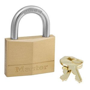 Masterlock 50mm Brass Padlock, 5-Pin Cylinder, Brass Body, Hardened Steel Shackle