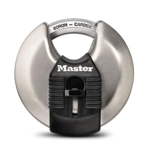 Masterlock Discus 70Mm Lock, 70mm Wide Stainless Steel Body, 4-Pin Cylinder, Weather Resistant, Lifetime Guarantee